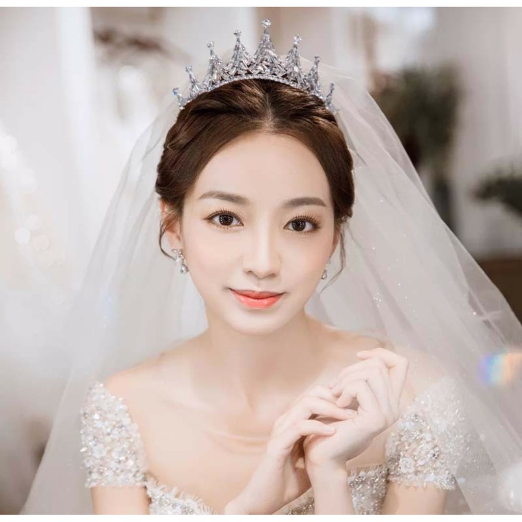 Crystal Crown - Aksesoris Pengantin - Mahkota Bridal Gaya Korea Sweet Princess Alloy Rhinestone Crow