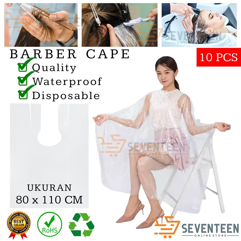 KEP GUNTING RAMBUT PLASTIK 10PCS KIP PANGKAS RAMBUT SEMIR RAMBUT BAJU PANGKAS / KIP CAPE BARBER