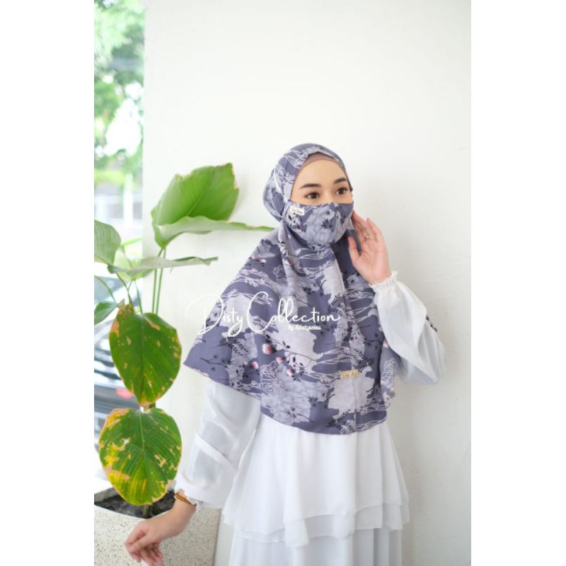 jilbab instan bergo motif (free masker)