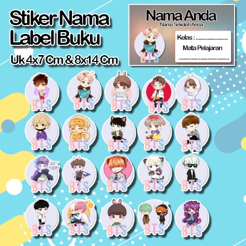 

Stiker korea chiby anime Bts Bt Bt21 karakter jimin jhope rm kim seok jin suga park jimin v jeon jungkook Karakter Lucu Custom Lebel Nama cromo murah 20 Varian berbeda Sticker Pelajaran Mapel buku anak sekolah No 6