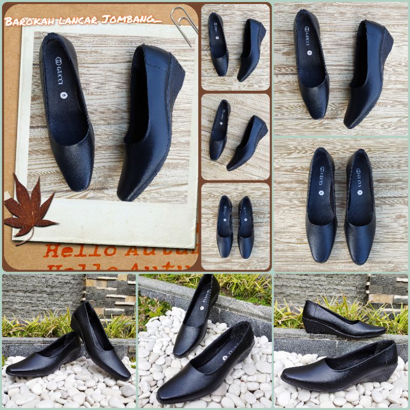 SEPATU PANTOFEL WANITA KERJA HITAM HAK 5CM 100% MURAH BERKWALITAS