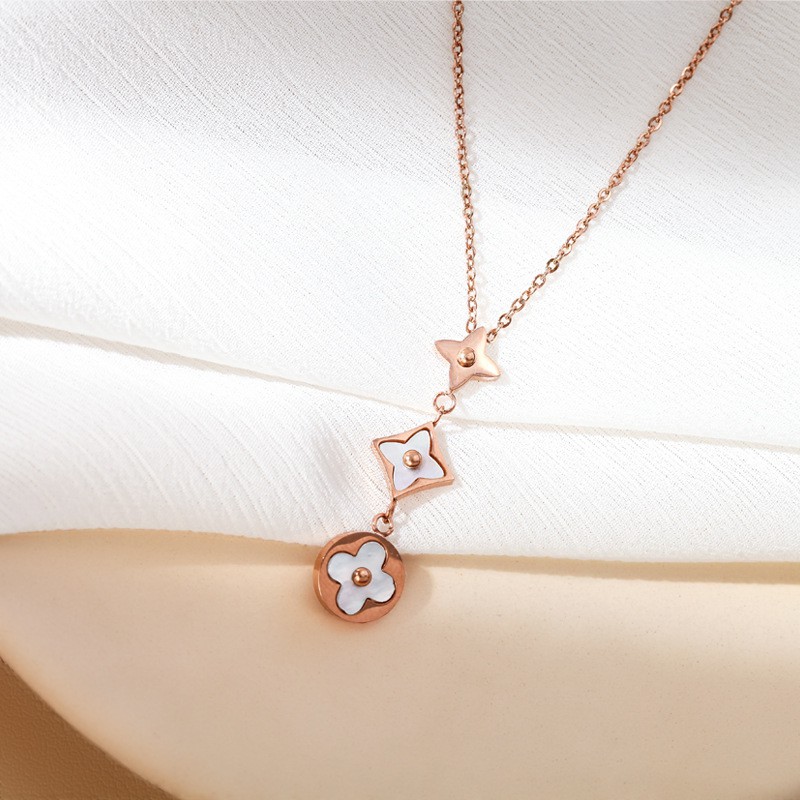 Kalung Fashion Wanita Titanium Korea Anti Pudar Model elvi Juntai