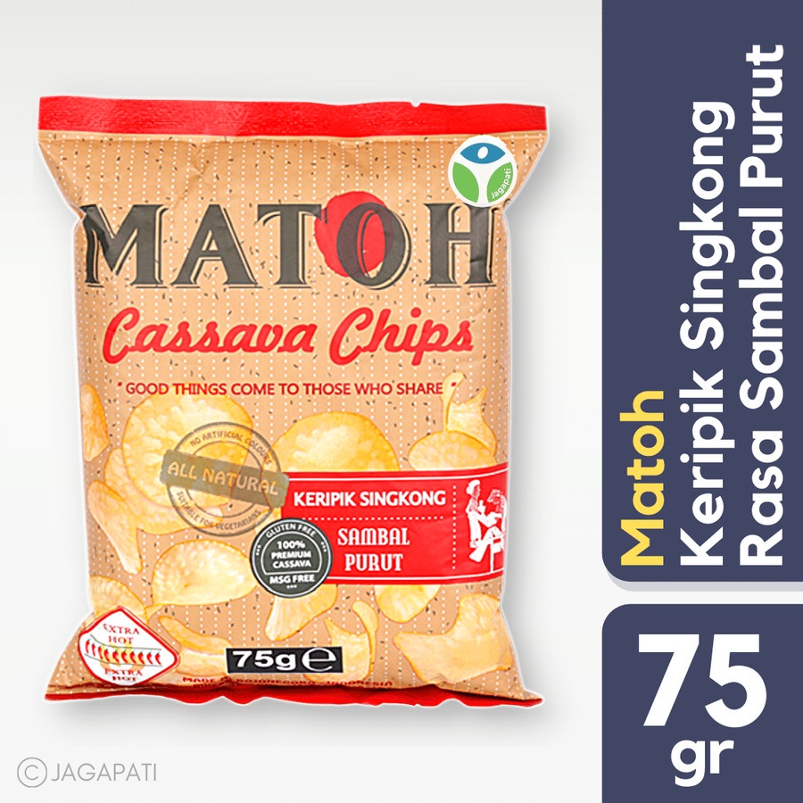

Matoh - Sambal Purut Hot - Keripik Singkong Pedas No MSG & Gluten 75g