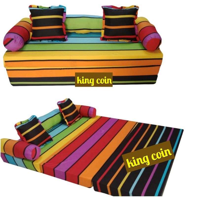 Kasur Lipat Sofa Bad Katun/Kasur lipat mini cover kain katun/Kasur Lantai bentuk Sofa Bad/Kasur bisa