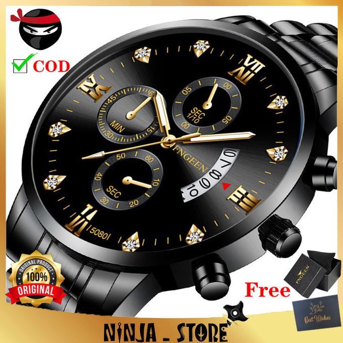 COD Jam Tangan Pria Anti Air ORI FNGEEN 5080 Luxury Bisnis Quartz