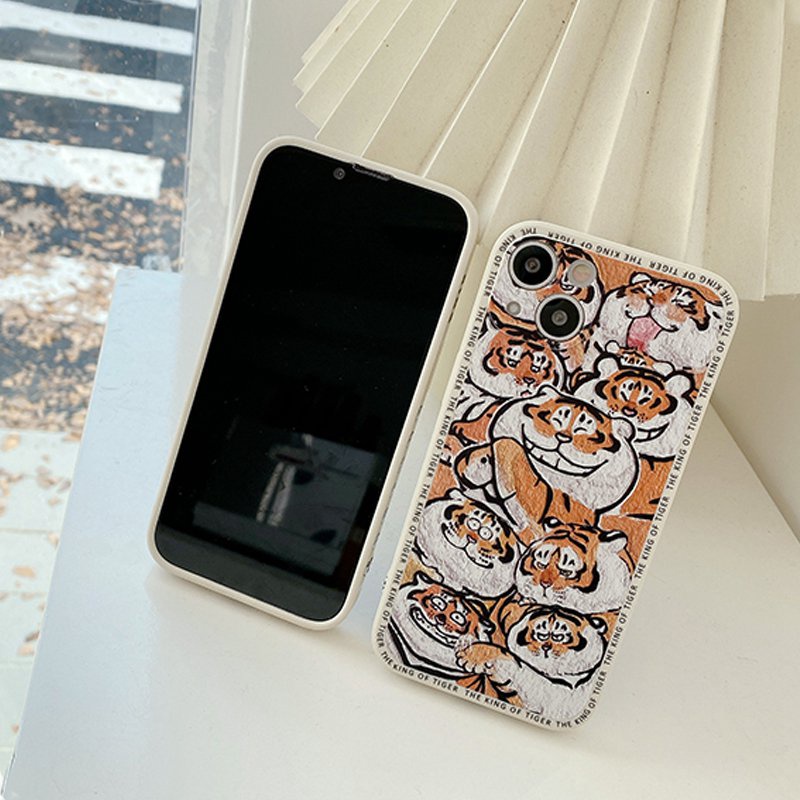 Funny Cartoon Tiger Case for iPhone 6S 7 8 Plus XR XS Max iPhone 11 12 13   Pro Max Apple Case ip 13 Smile Tiger Cover