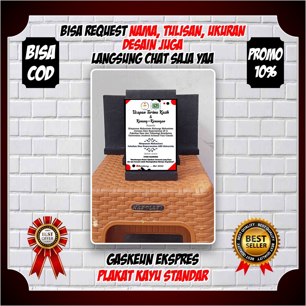 Plakat kayu plakat kenangan plakat cinderamata plakat custom PKL plakat kenang kenangan vandel plaka