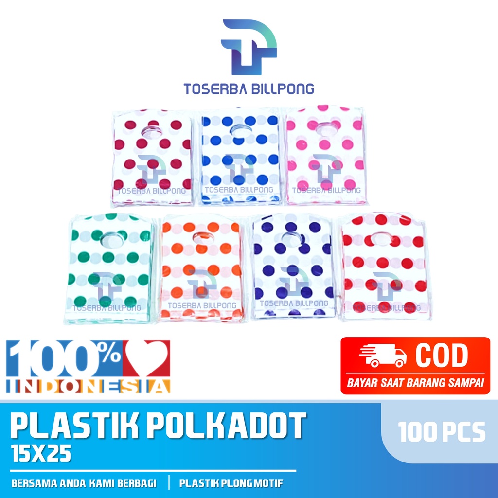 

Plastik Olshop Plong / Pond Oval Motif Lucu Polkadot 15 x 25 cm 100pcs Toserba Billpong