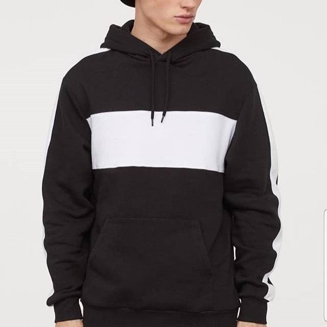 h&m black and white hoodie