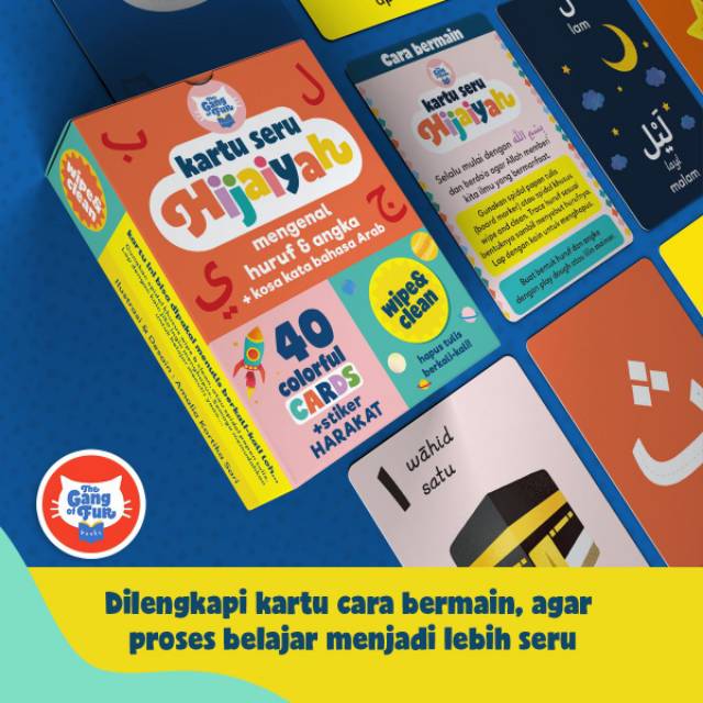 The Gang Of Fur Kartu Seru Hijaiyah (Wipe Clean Flash Card, Bisa Ditulis & Dihapus) (Bahasa Indonesi