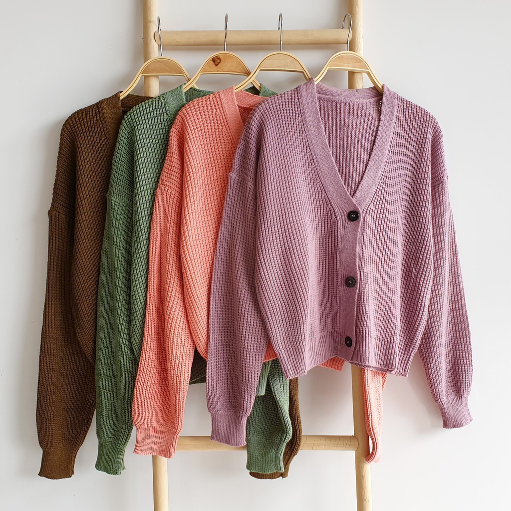 ASYA Atasan Wanita Sweater Rajut Lingkar Kerah V Tebal Suiter Premium Sweter Kekinian Switer Terbaru