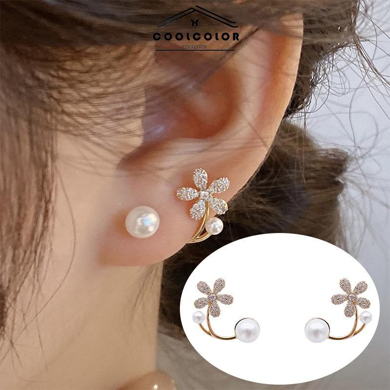 COD Anting 925 Perak Jarum Ikan Korea Ekor Mutiara 2022 Baru Trendi Elegan Fashion Stud Earrings- cl