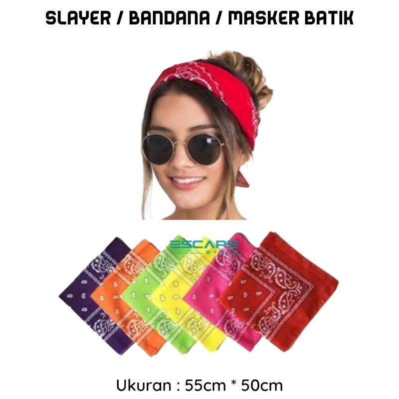 Slayer batik multifungsi bandana batik masker batik syal batik scraf motif batik multifungsi slayer pria wanita unisex