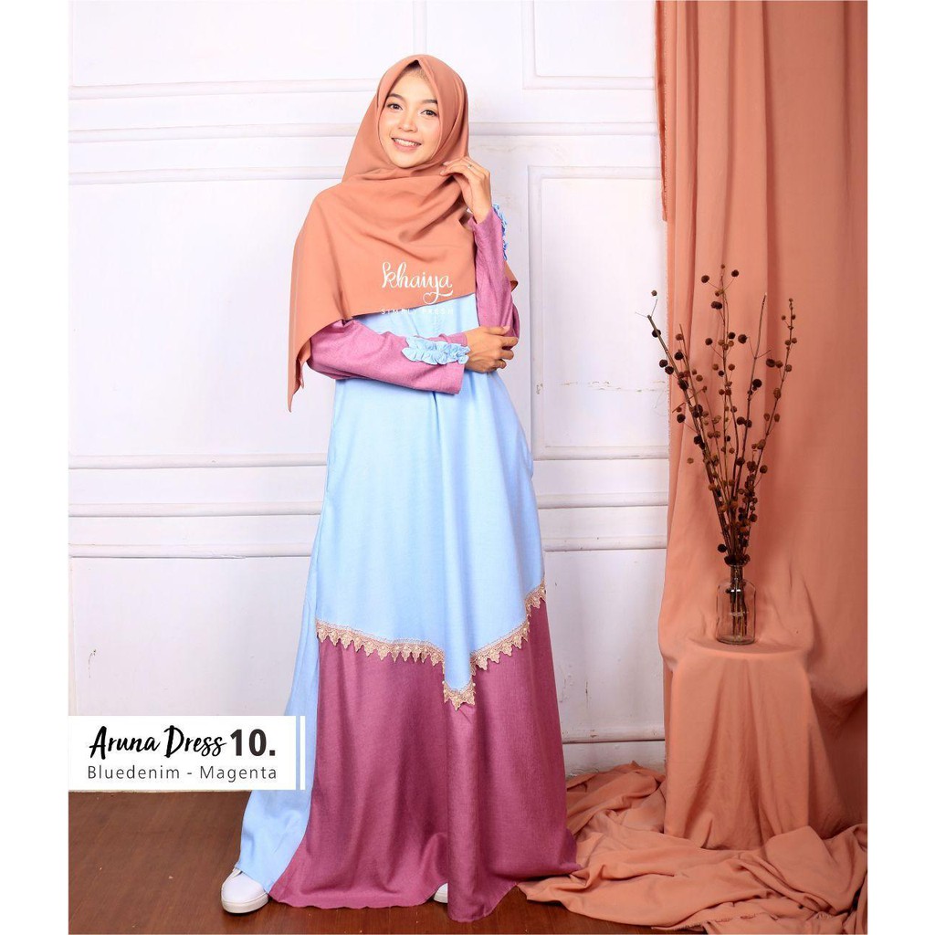 Gamis Syari Dress Muslimah Aruna Dress by Khaiya