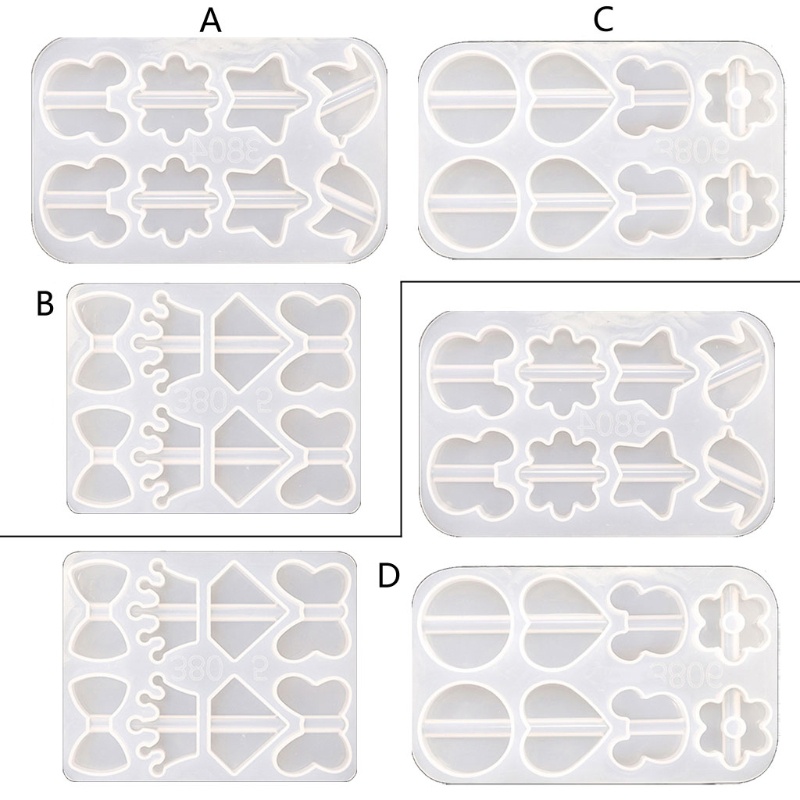 SIY  Straw Topper Resin Molds Straw Topper Attachment Silicone Molds Epoxy Resin Casting Mold Flower Heart Molds for Straws