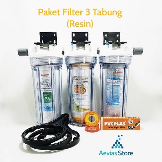 Filter Air Saringan Air PDAM, PAM, Sumur, Tabung, Tahap 3, 10"