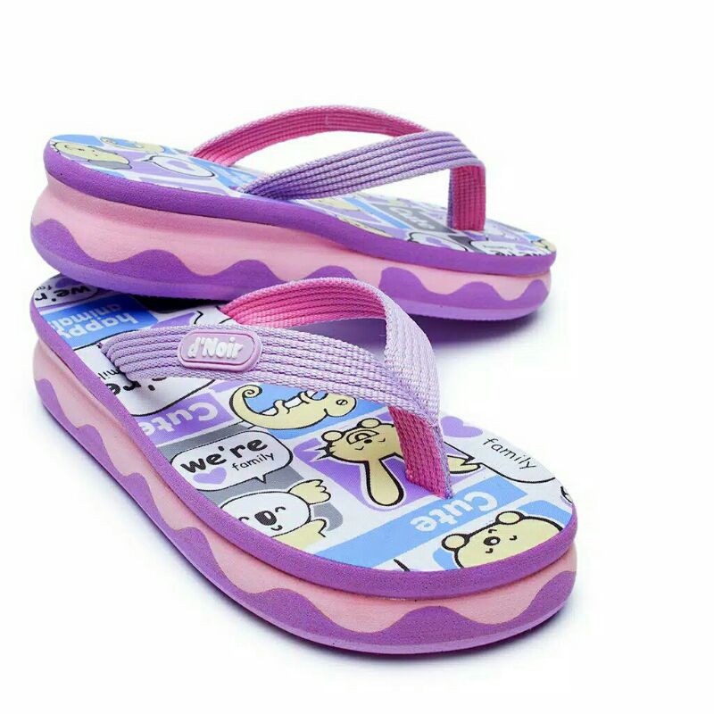 Sandal Anak Perempuan D'Noir OMBAK UNGU | Sandal Jepit Anak