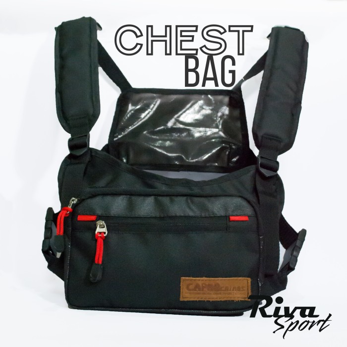 Chest Bag / Chest Vest/Tas dada Sepeda motor - Hitam