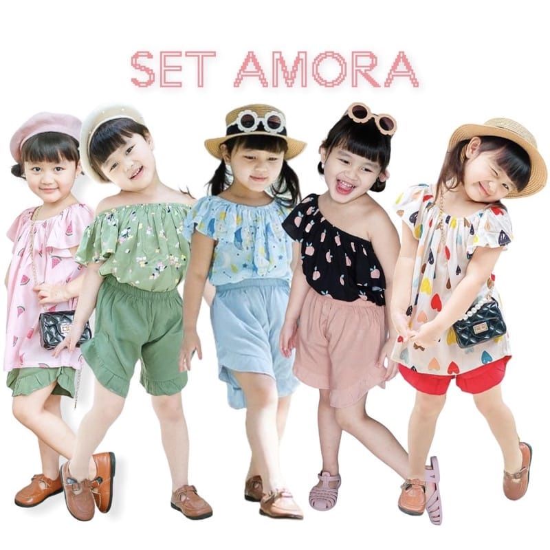 Setelan Anak Amora Smilee Original Super Premium Pakaian Anak Perempuan Termurah Terlaris