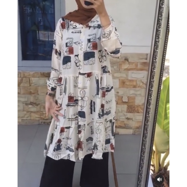 tunik motif katun rayon murah