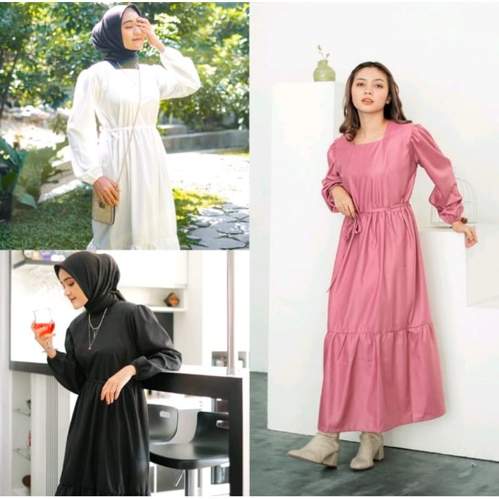 CATHERINE - GAMIS NAZWA/LONG DRESS WANITA/BAHAN KATUN ADEM