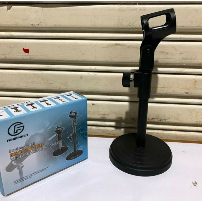 Stand Mic FAHRENHEIT A 203 Stand Microphone Meja Kaki Bulat