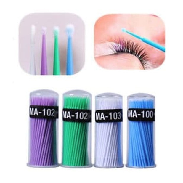 Microapplicator Botol / Microbrush botol / Cotton bud 1 pak isi 100pcs Botol / Pack Micro Brush