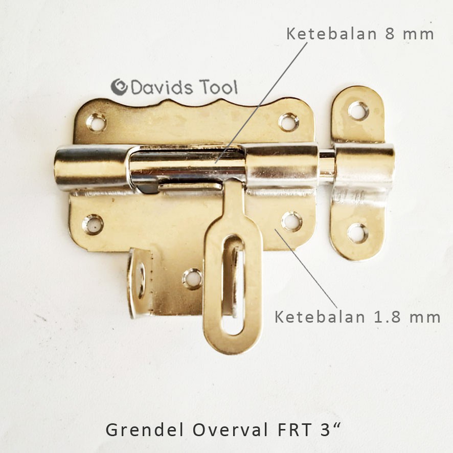 Grendel Pintu Gerendel Pengunci Overval 3 Inch Chrome