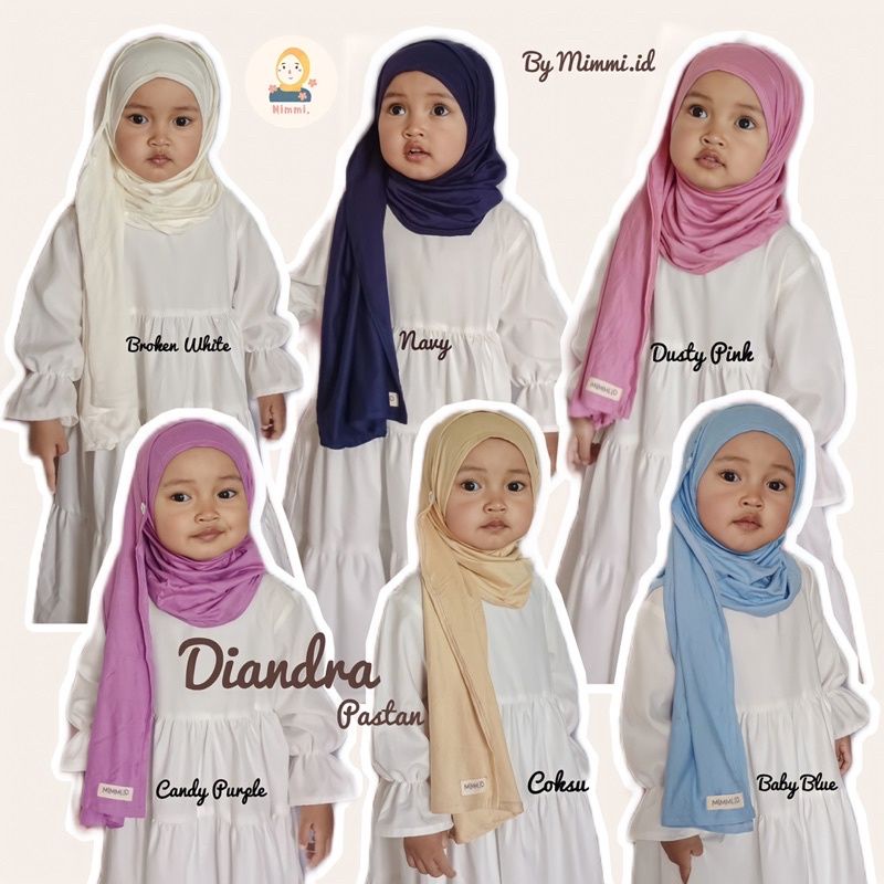 Pashmina Instan Kancing Anak Diandra 1-5 tahun