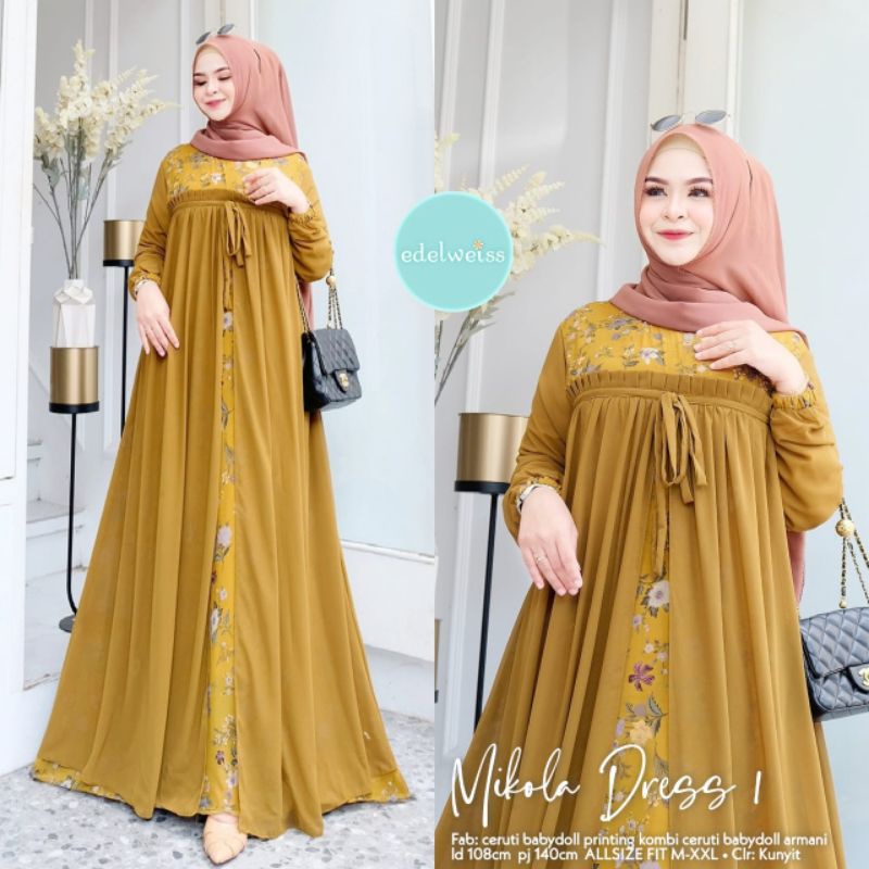 ( RESTOK ) GAMIS DRESS MIKOLA // MIKOLA DRESS #2 BUSUI ORI BY EDELWEIS