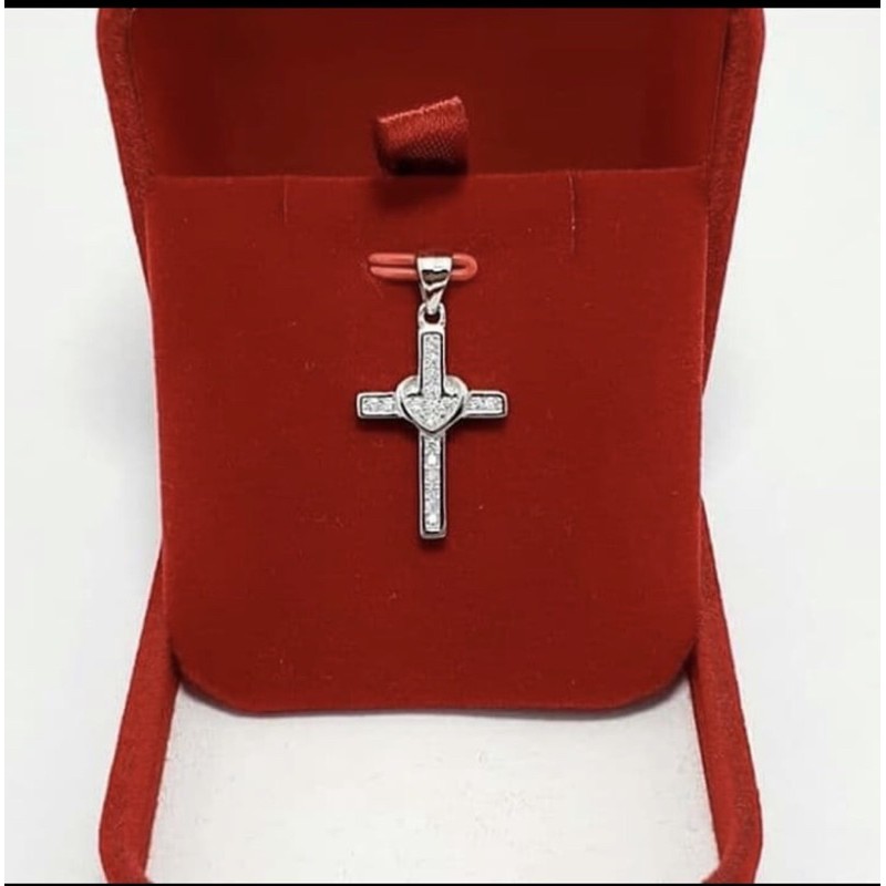 Liontin salib liontin salib perak 925 lapis emas putih