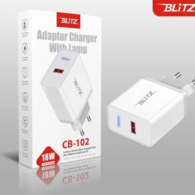 BLiTZ Travel Charger CB-102 Fast Charging 18W Adaptor + Kabel