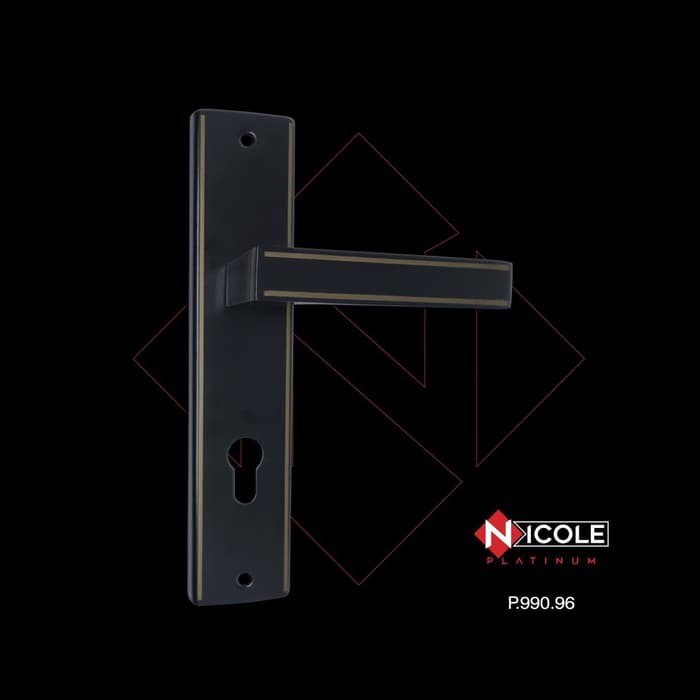 Gagang Pintu Set Kayu Hitam / Handle Black Series Set Nicole