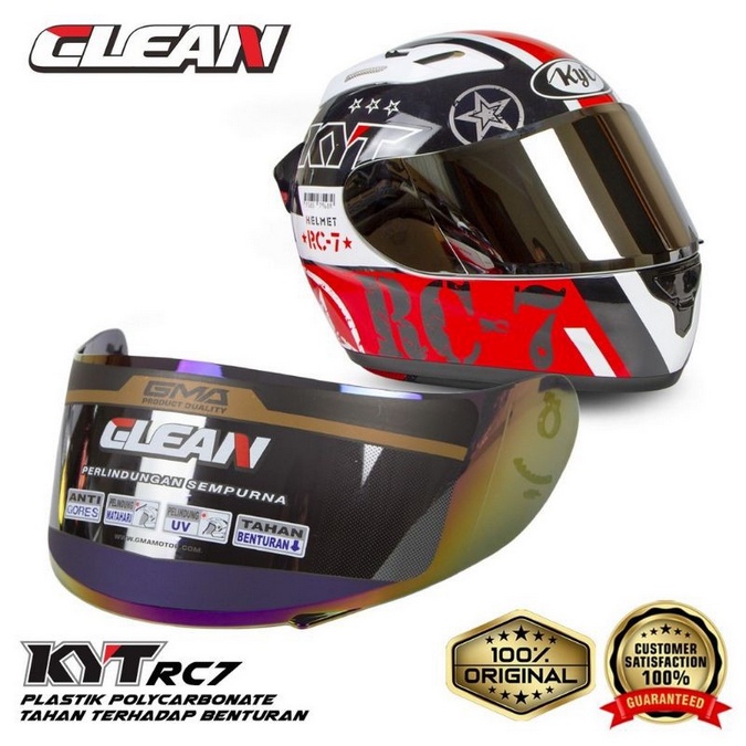 KACA VISOR HELM KYT FULLFACE RC7 R10 K2RIDER / VISOR DATAR KYT FULL FACEE