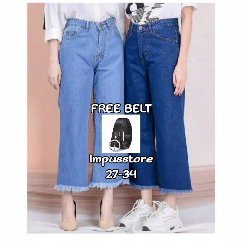 IMPUSSTORE HIGHT WAIST KULOT JEANS PANJANG PREMIUM //BIG SALE CELANA BOYFRIEND VIRAL ODADING MANGOLE