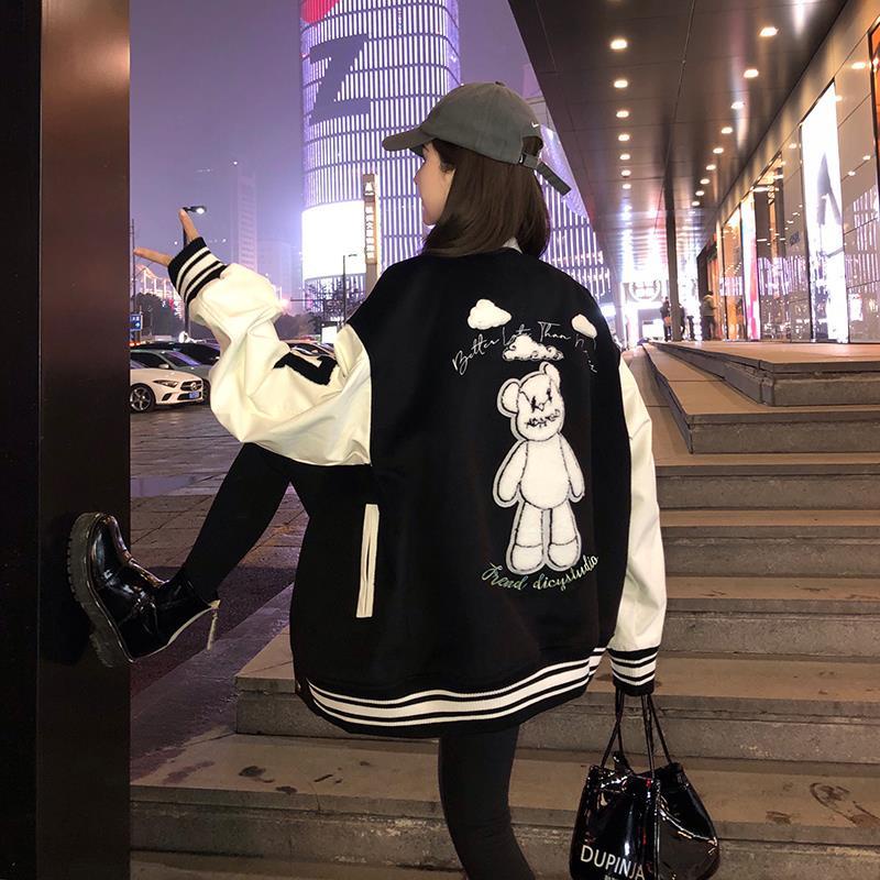 A ADAMBO BEAR Baseball Jaket Terbaru - Varsity Jaket UNISEX - Jaket baseball UNISEX || Sweater Motif Terbaru Korean Style Jacket Fashion Terkini Casual OOTD