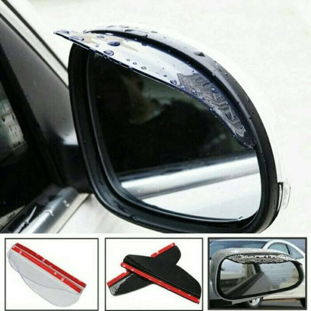 [BISA COD] Talang Air Spion Mobil  Mika Pelindung Spion  Karet Wiper Spion pvc kaca mobil bening anti hujan