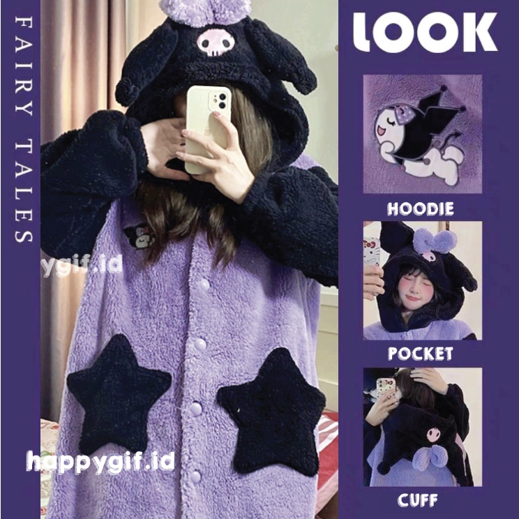 KUROMI KOSTUM ONESIE BAJU TIDUR DASTER PIYAMA KIGURUMI