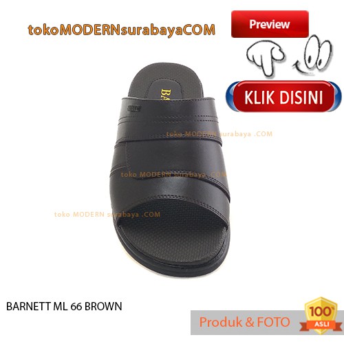 BARNETT ML 66 BROWN sandal pria casual slide sopan