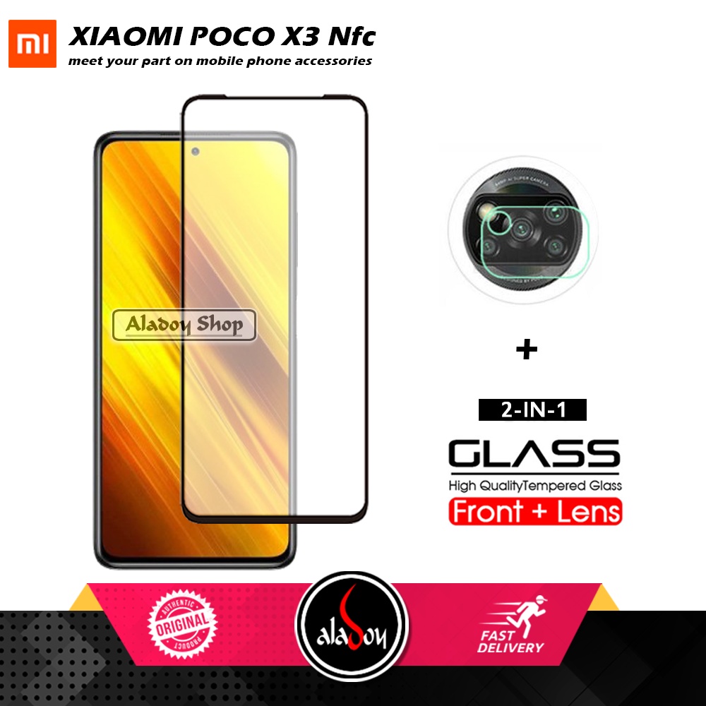 Tempered Glass Xiaomi Poco X3 NFC PAKET 2 IN1 Tempered Glass Layar dan Tempered Glass Camera