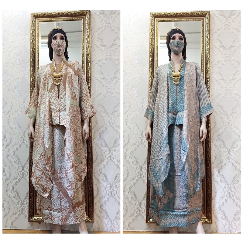 1set Batik with outer lace