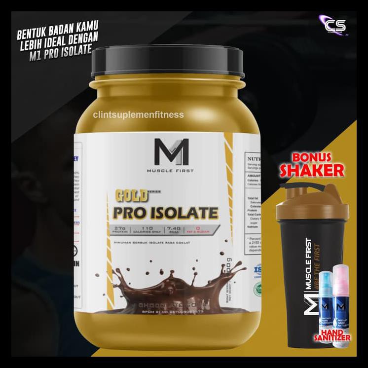 Musclefirst Gold Pro Isolate Whey Protein Isolate Wpi 100%Murni Shaker