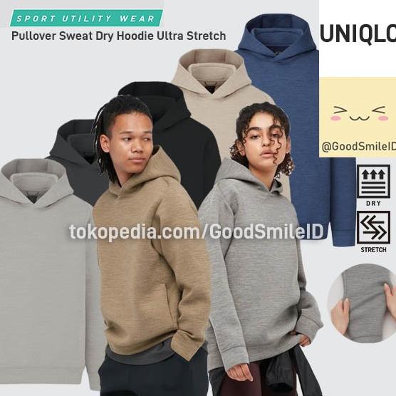 UNIQLO PULLOVER SWEAT DRY HOODIE ULTRA STRETCH PJG JAKET PRIA JASTIP