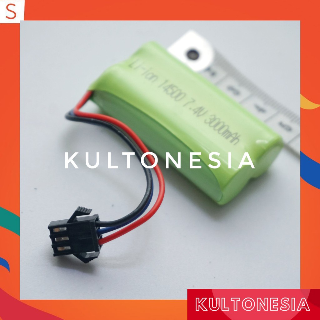 Baterai RC Mobil Remot 7,4V 3000mAh Soket Hitam 3pin 3 pin pin 3 2x14500
