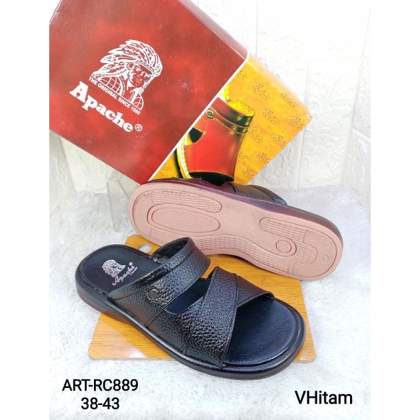 sandal kulit asli pria apache 889