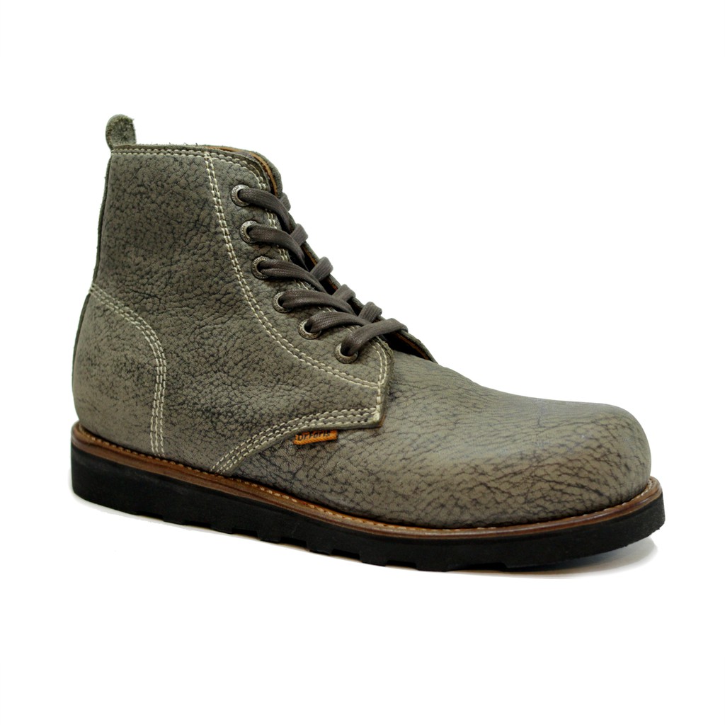 SEPATU BOOTS PRIA ORIGINAL DR FARIS LIMITED EDITION - ART DR403 -GREY - KULIT - MAROON-SKH
