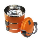 Lunch box Rantang Bekal susun 3 stainless steel - Polos Random Colour