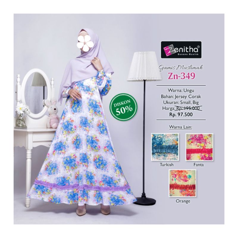 Gamis Jersey Corak DISKON 50%