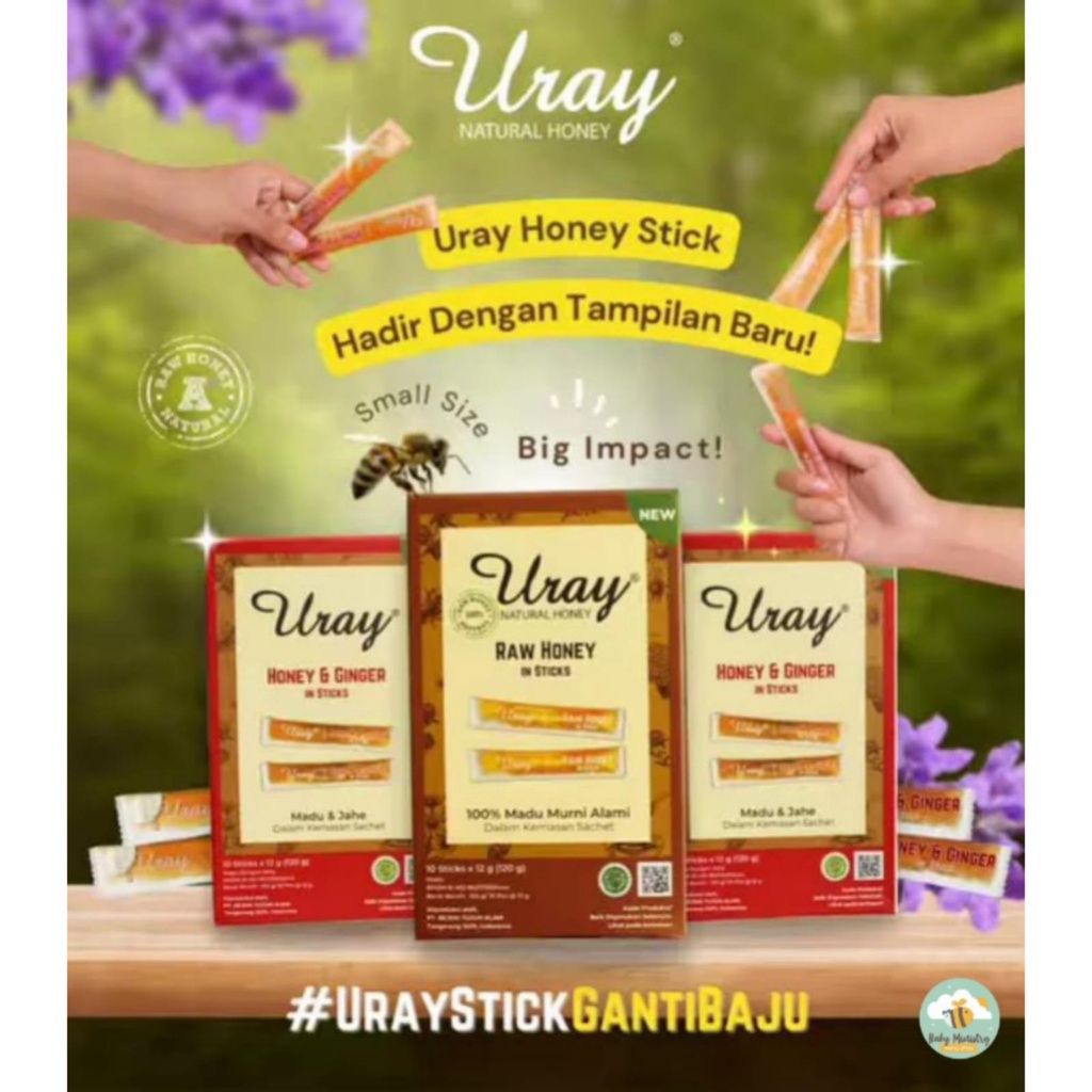 MADU URAY STICK 1 BOX ISI 10 SACHET 12 GRAM (MADU) UNTUK DAYA TAHAN TUBUH