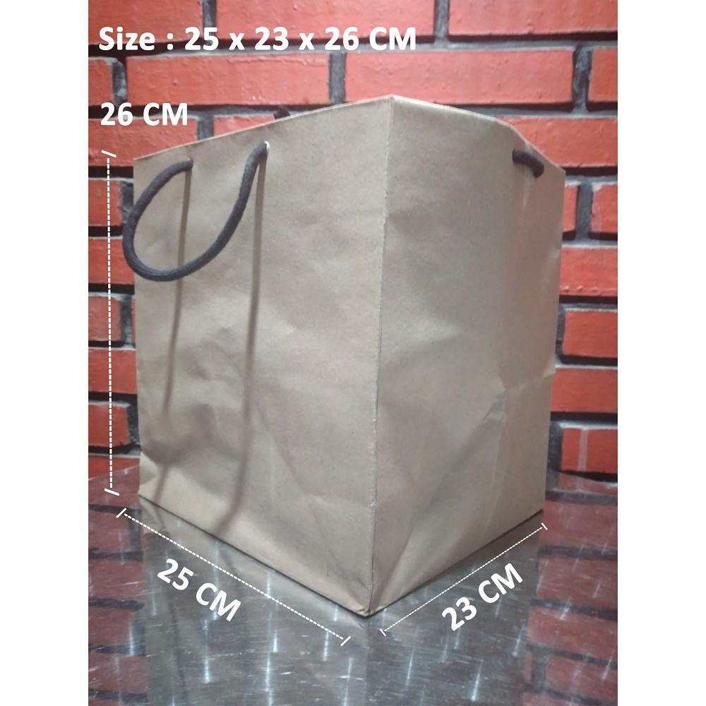 

Paperbag Tali kur/Shopping Bag/Tas Kertas Polos - 25x23x26